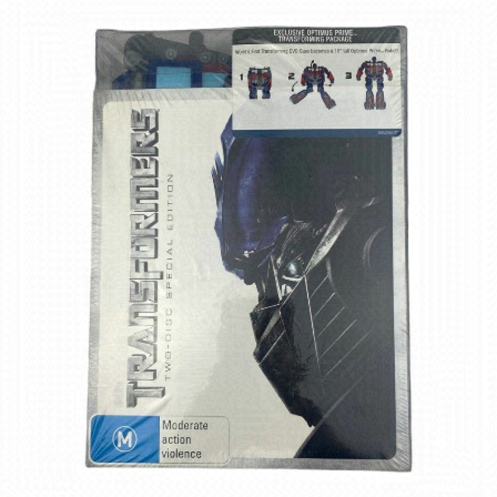 TRANSFORMERS TWO Disc Special Edition Optimus Prime DVD Case 15 inch Figure